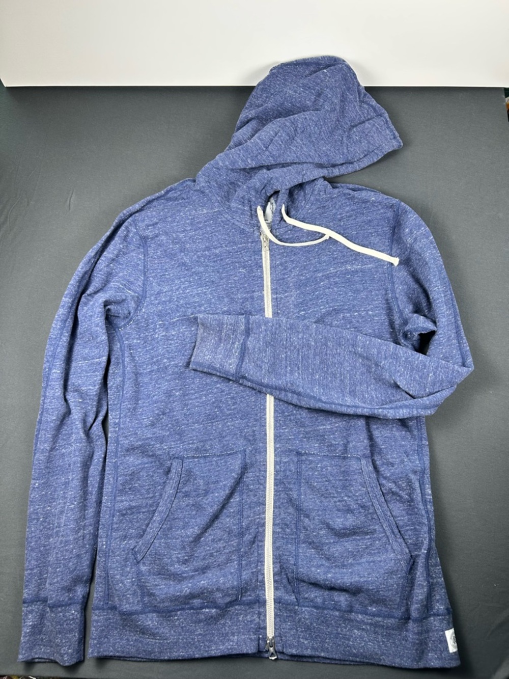 Reigning Champ Heathered Navy Full-Zip Hoodie (c0098)